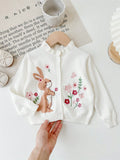 Baby Girl Cute Cartoon Print Long Sleeve Cardigan Sweater