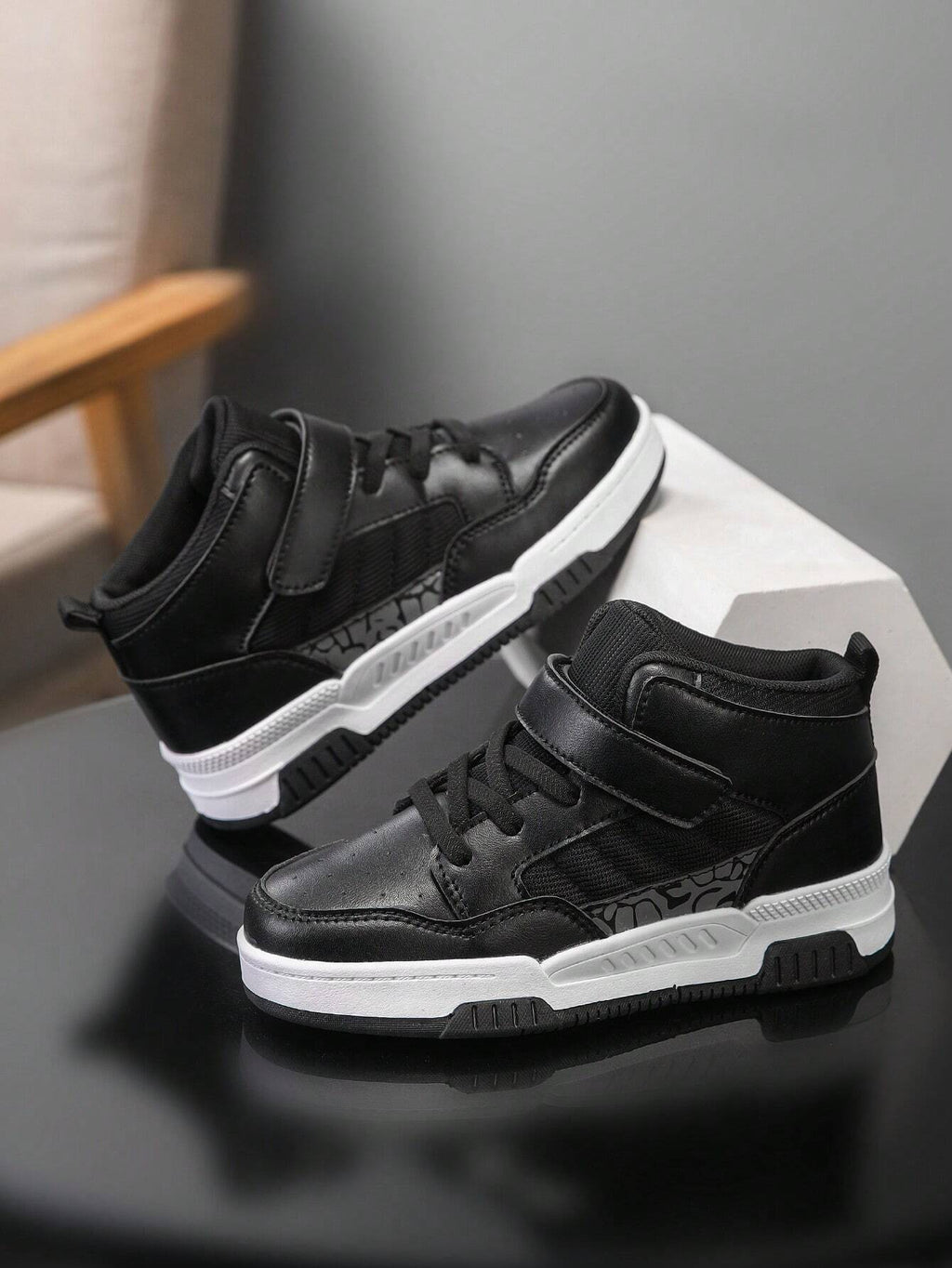Boys' Casual All-Match Sneakers In Black