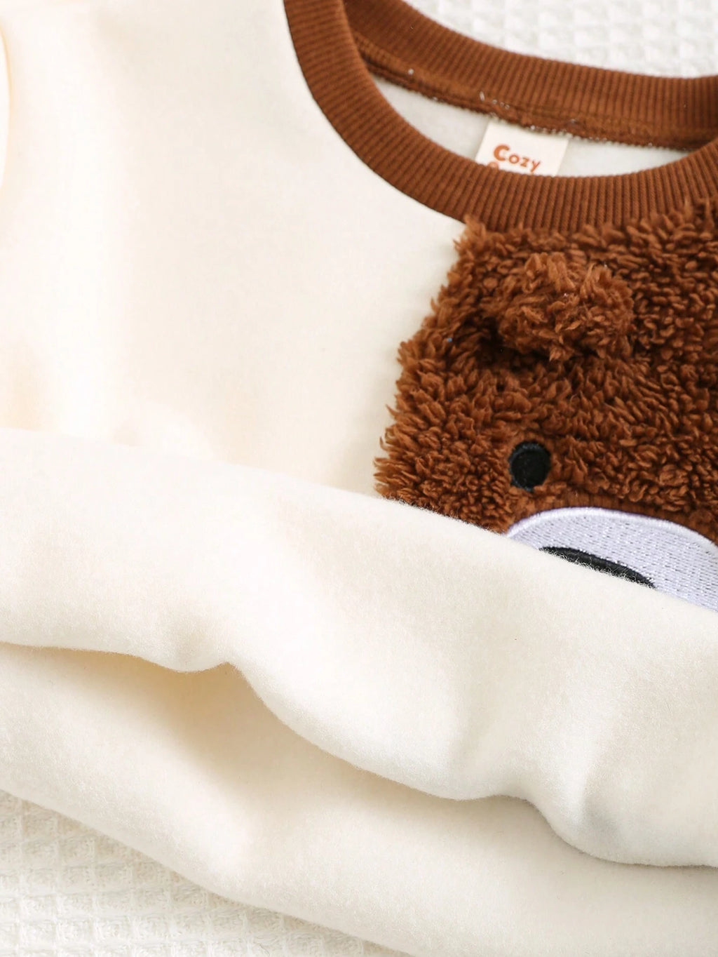 Ensemble sweat-shirt et pantalon de jogging à blocs de couleurs Cozy Pixies pour bébé garçon, motif ours