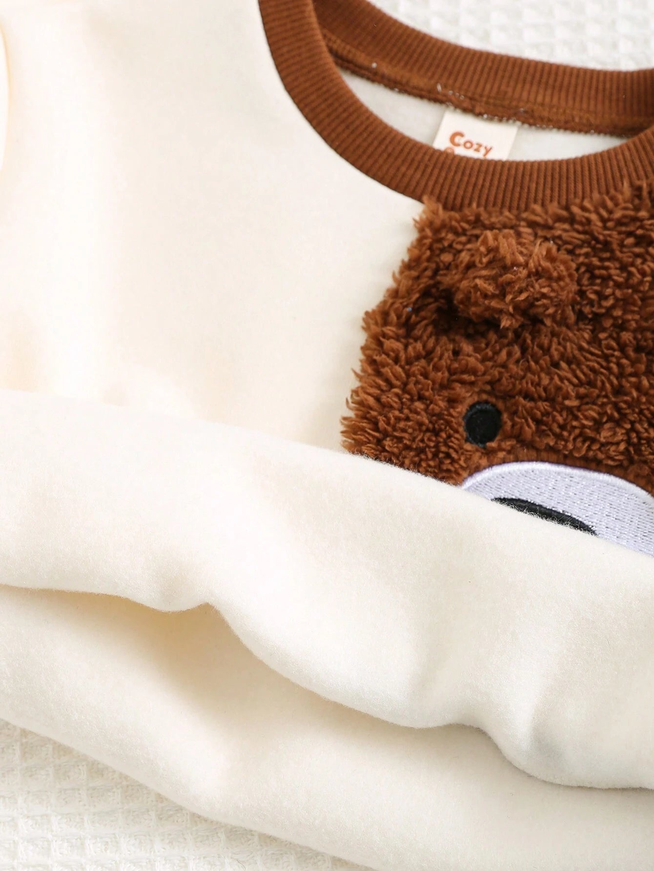 Ensemble sweat-shirt et pantalon de jogging à blocs de couleurs Cozy Pixies pour bébé garçon, motif ours