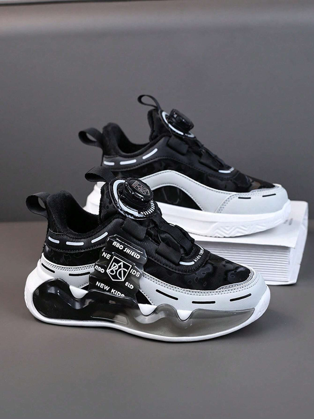 Kids Boy Thermal Lined Lightweight Hook & Loop Casual Sneakers