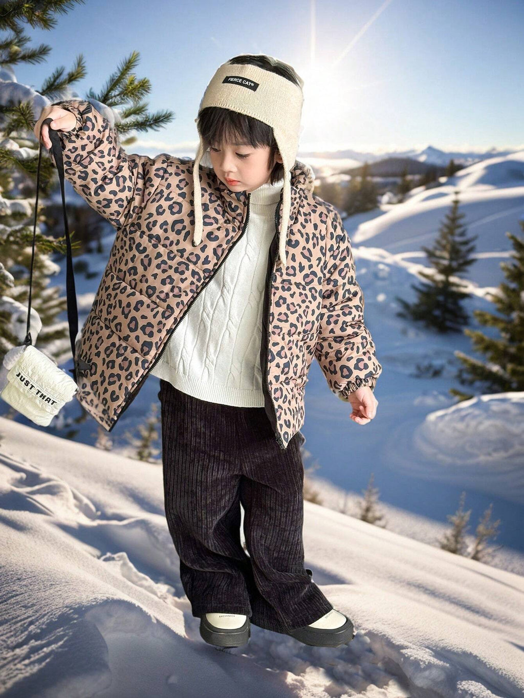 Boys' Leopard Print Collegiate Padded Coat