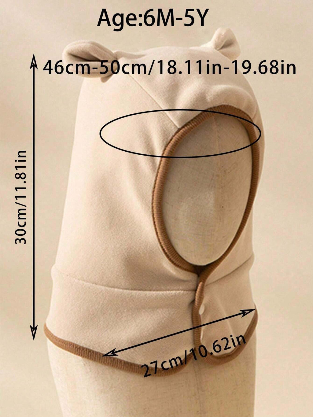Baby Bear Ear Hooded Fleece Scarf Hat Brown