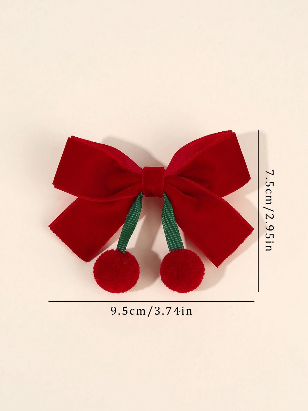 Kids' Cherry Bow & Tassel Red Hair Clips 2-Pack