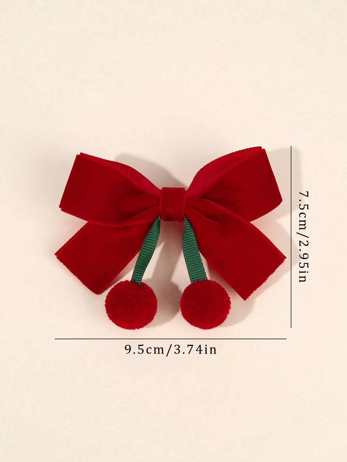 Kids' Cherry Bow & Tassel Red Hair Clips 2-Pack