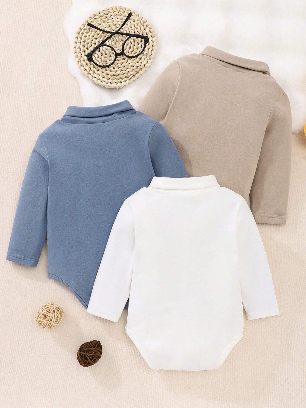 Baby Boy Thermal Fleece High Collar Bodysuit