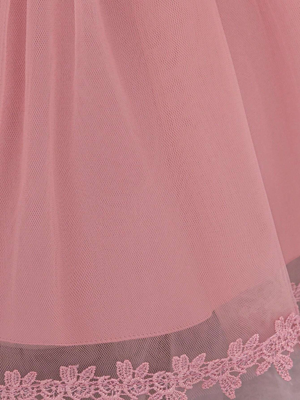 Baby Girl Short Sleeve Lace Party Baptism Dress