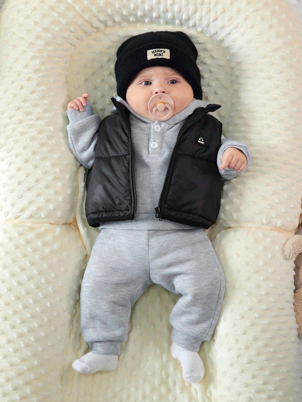 Newborn Baby 3pc Hooded Sweatshirt Vest Set