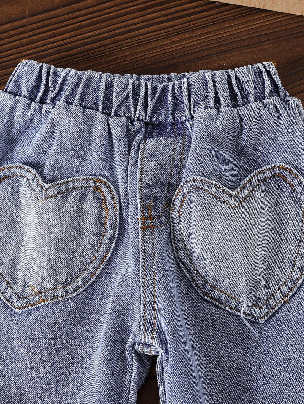 Baby Girl White Embroidered Fleece Jacket Denim Set - White