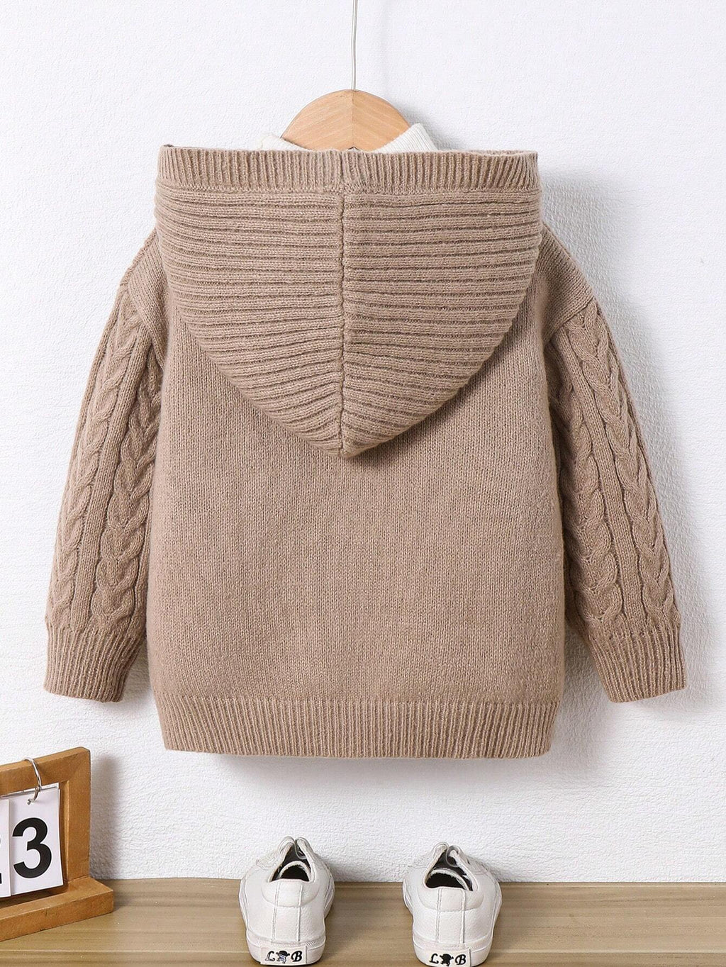 Cardigan Garçon Capuche Oversize Kaki