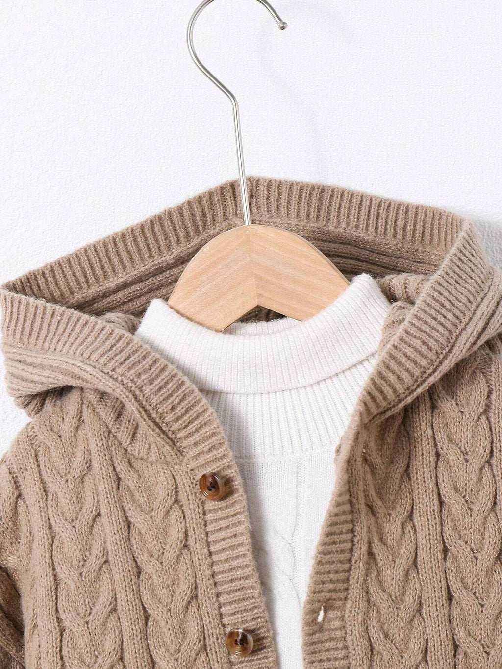 Cardigan Garçon Capuche Oversize Kaki