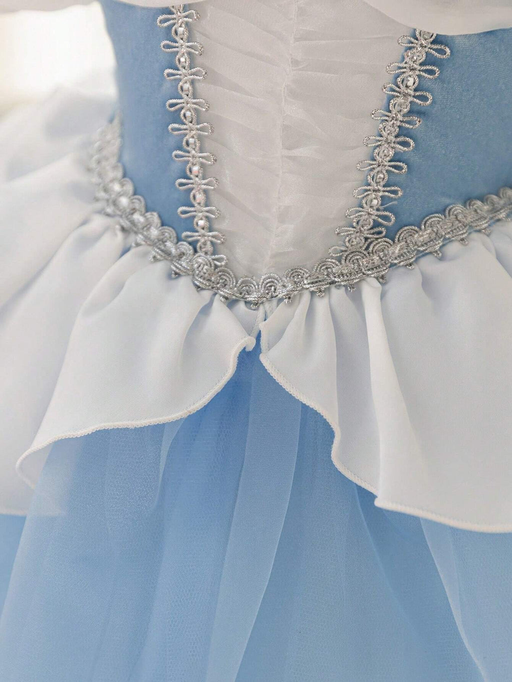 Baby Girl Flower Print Puff Sleeve Mesh Tulle Princess Ball Gown