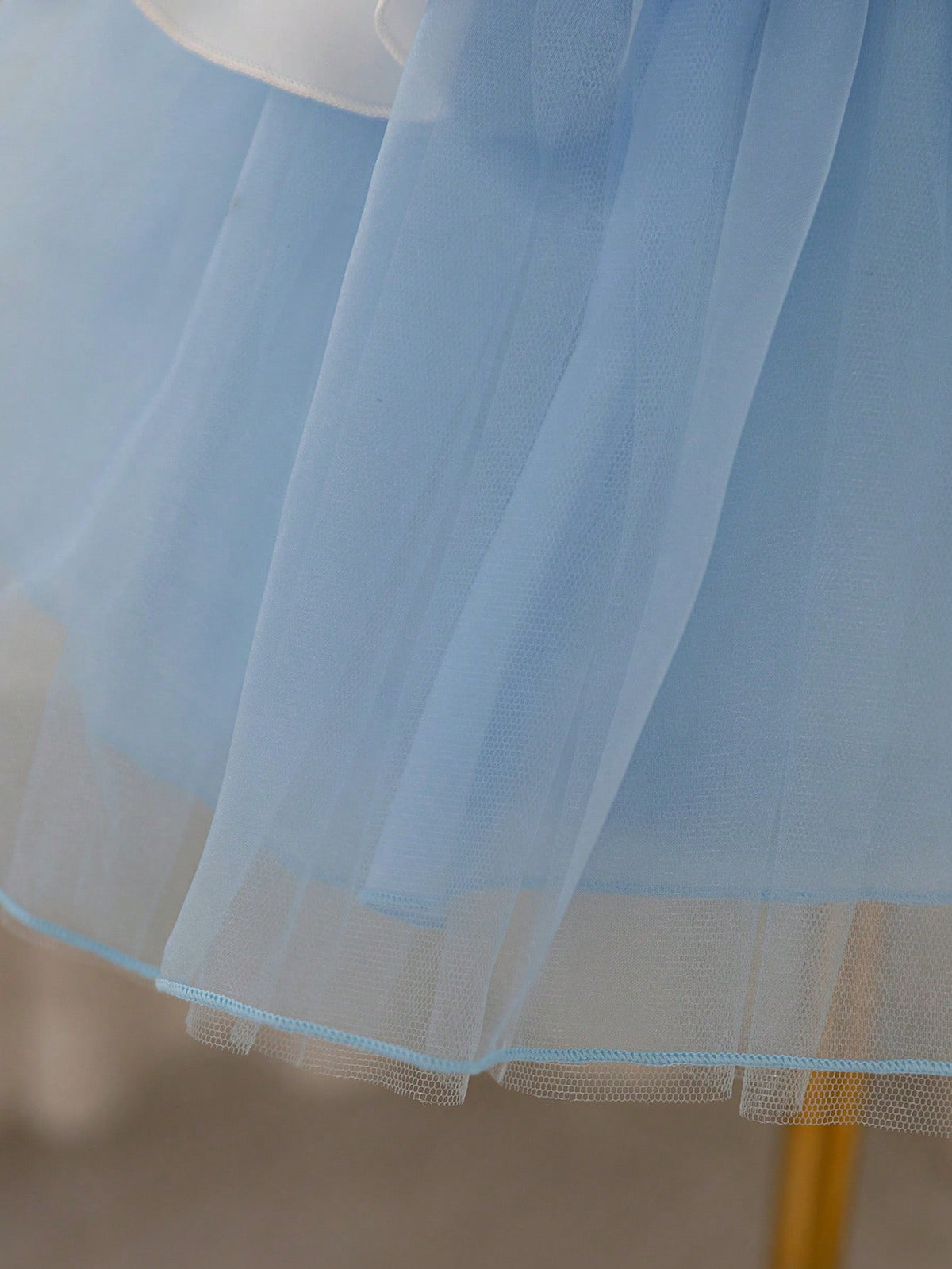 Baby Girl Flower Print Puff Sleeve Mesh Tulle Princess Ball Gown