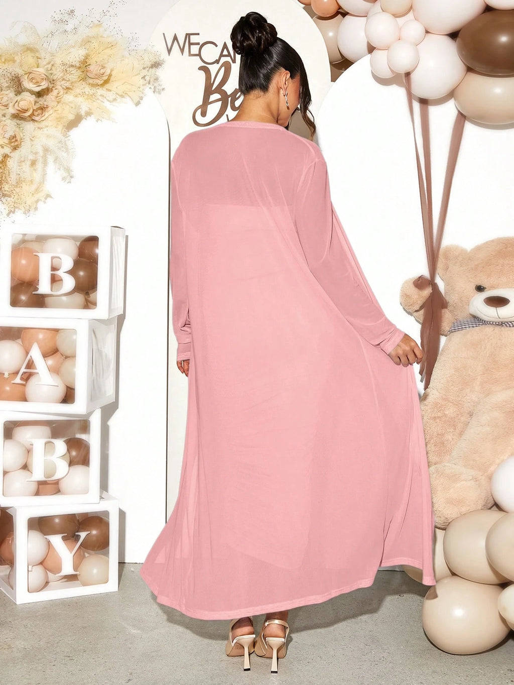Loomaby Casual Long-Sleeve Jacket & Dress Maternity Set