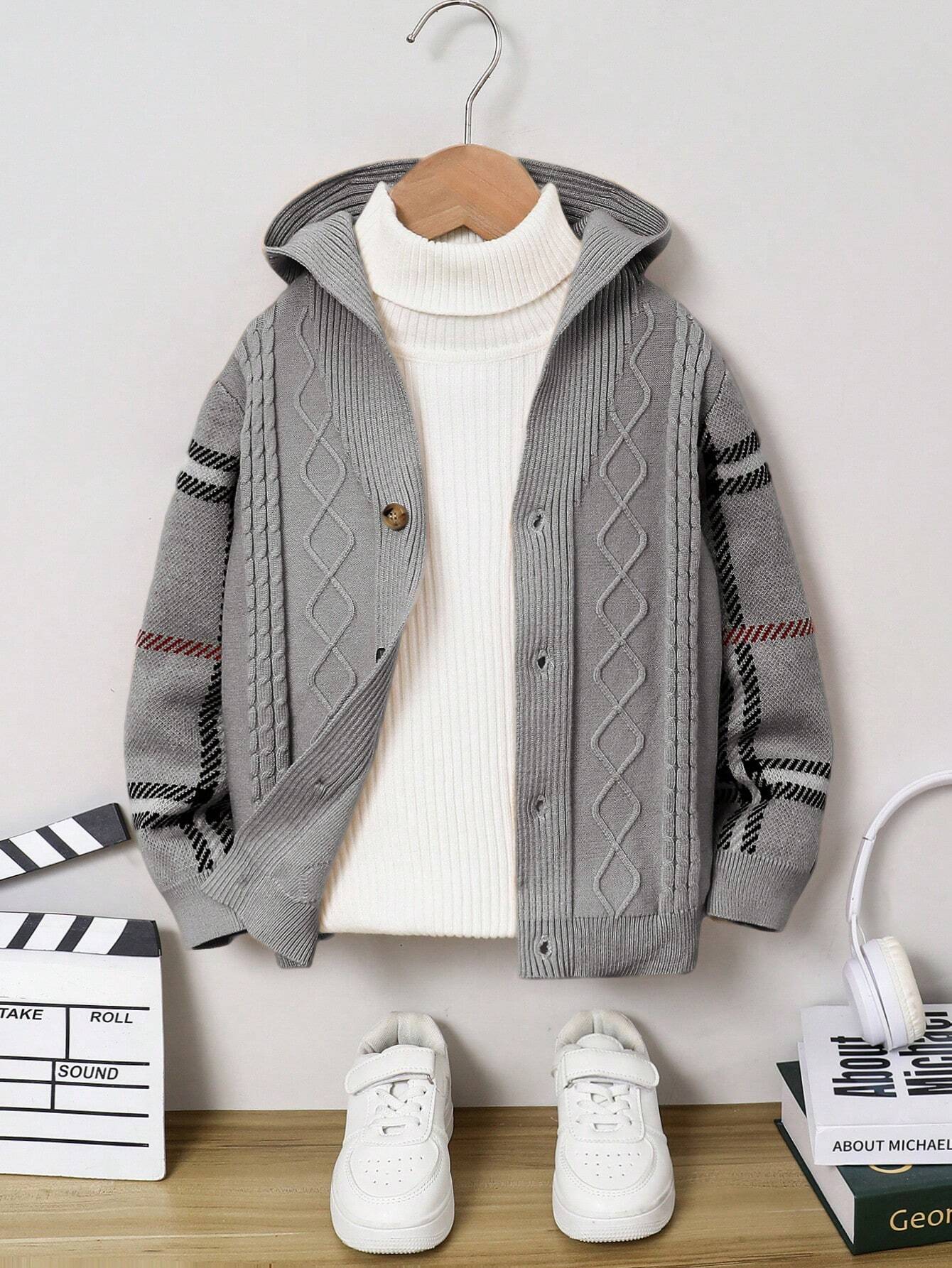 Sweat Capuche Garçon Carreaux