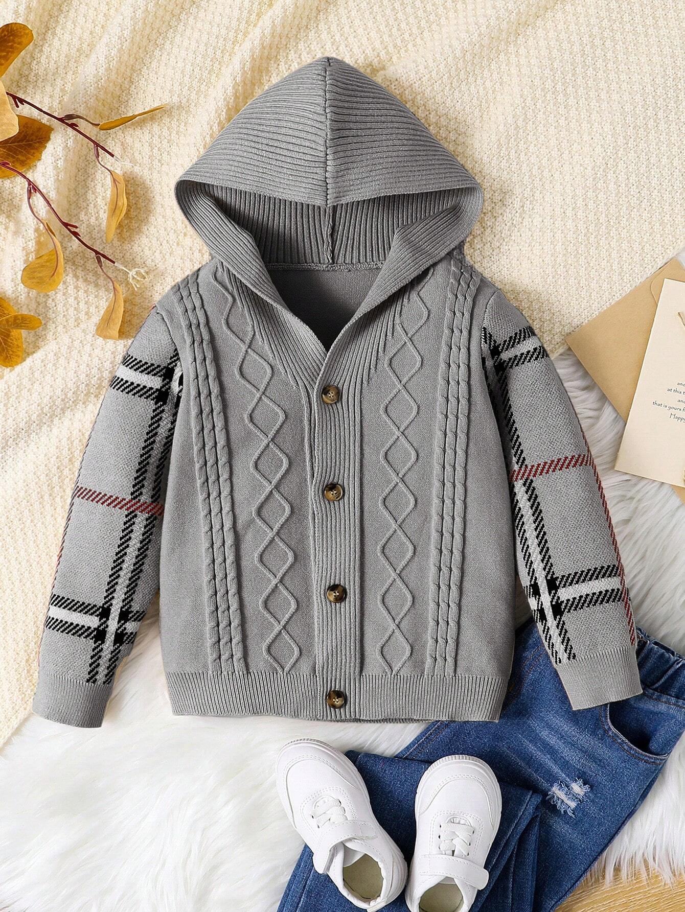 Sweat Capuche Garçon Carreaux