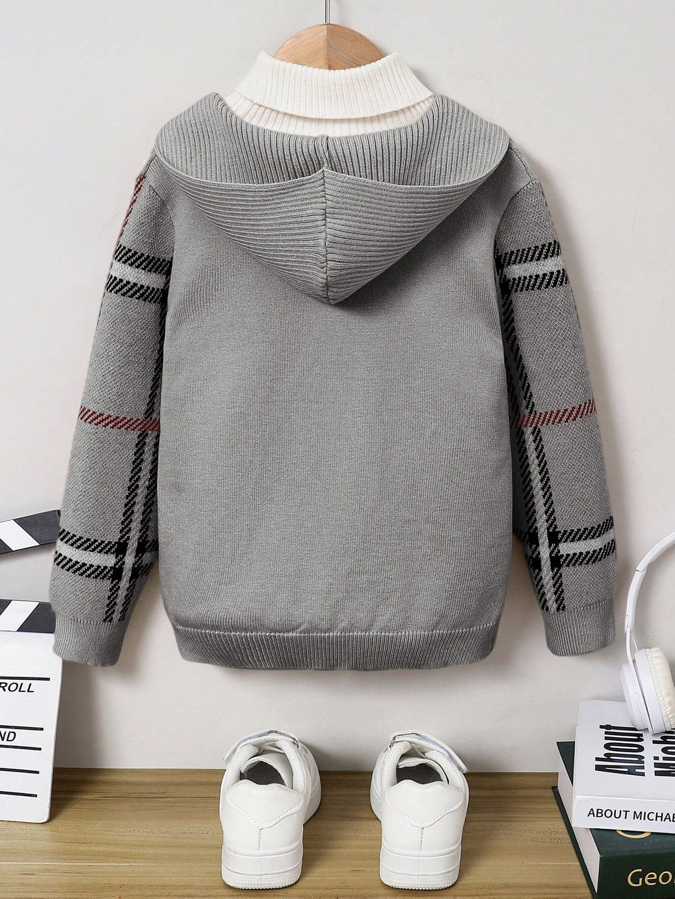 Sweat Capuche Garçon Carreaux