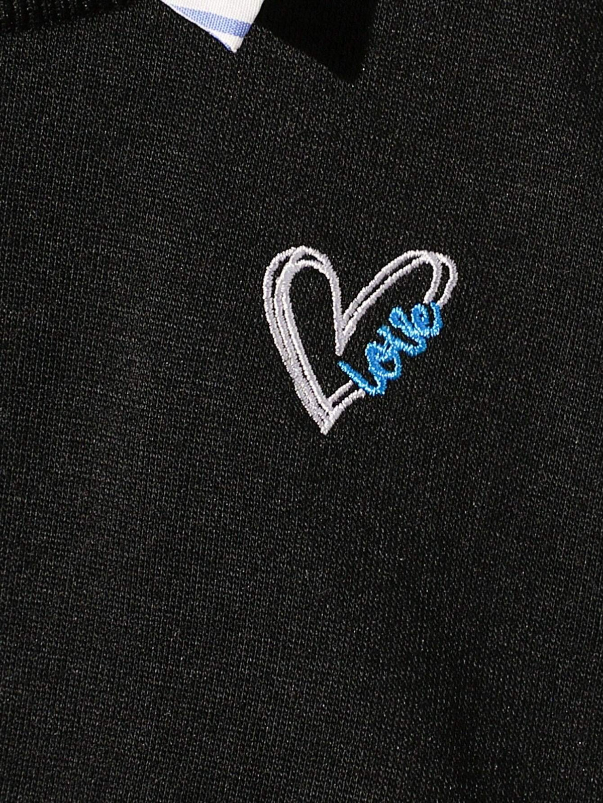 Baby Girl Heart Embroidered Vest Striped Flared Pants Set