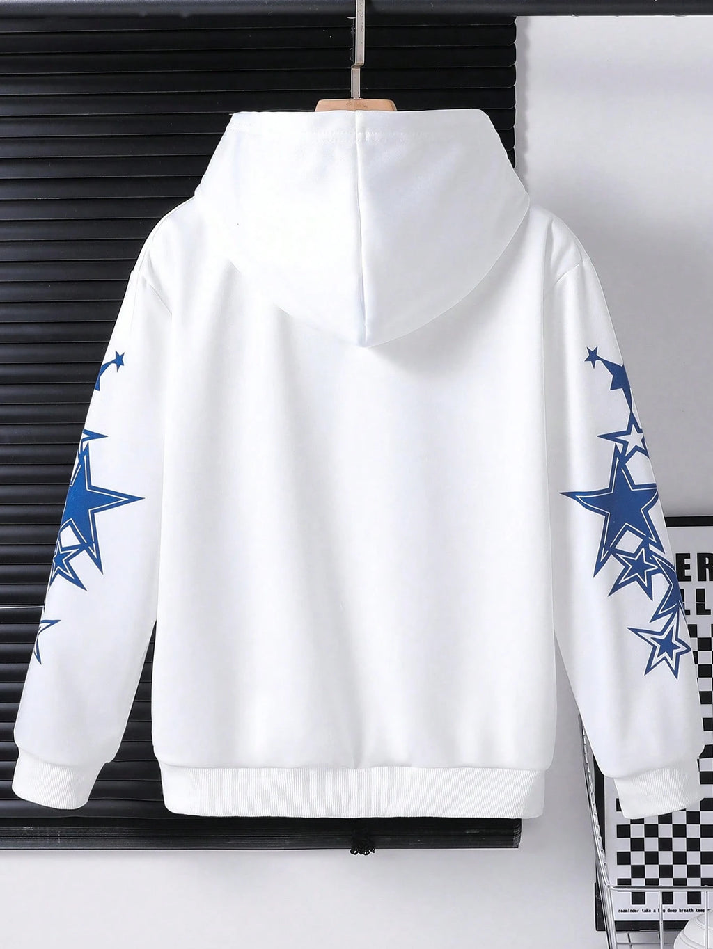 Boys' Star Print Hooded Zip-Up Jacket