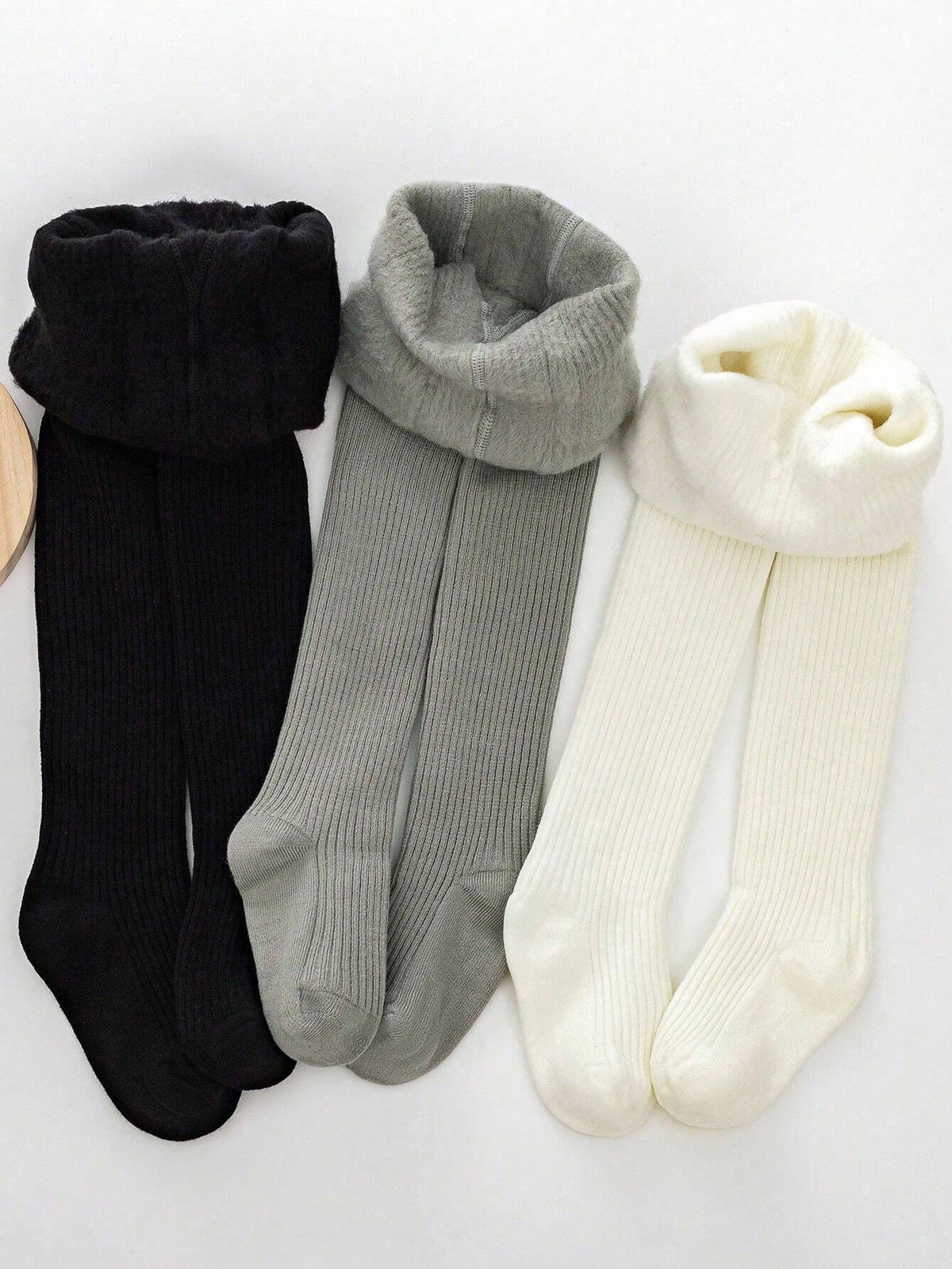 Toddler Girl Solid Thermal Lined Vertical Stripe Leggings 3 Pack