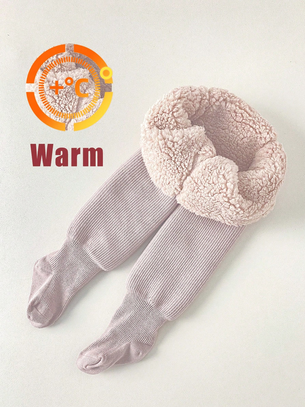 Girls' Thick Thermal Lined Solid Color Opaque Winter Tights Pink