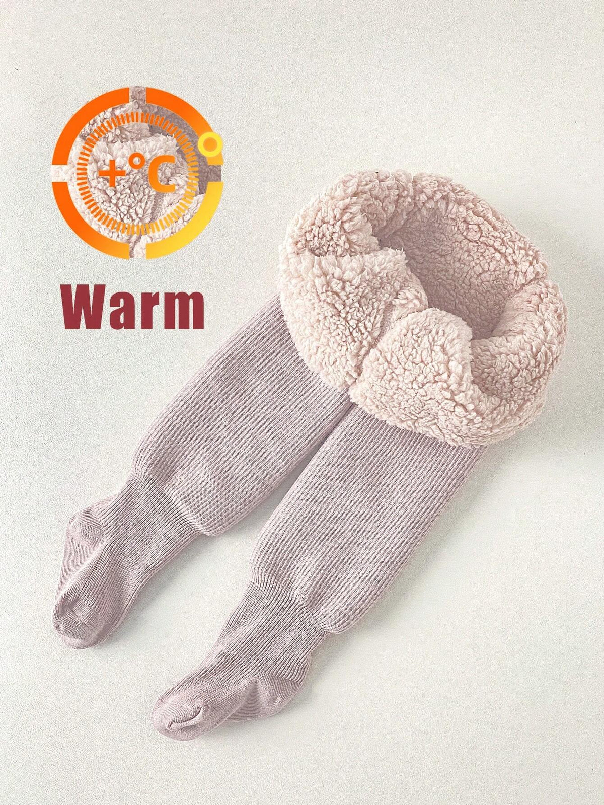 Girls' Thick Thermal Lined Solid Color Opaque Winter Tights Pink