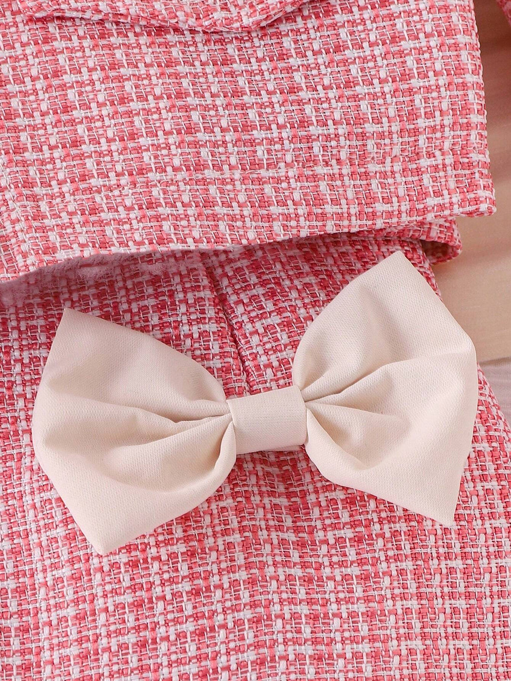 Young Girl Peter Pan Collar Lace Ruffle Jacket Bow Skirt Set