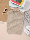 Boys' Collegiate Cable Knit Sweater Vest