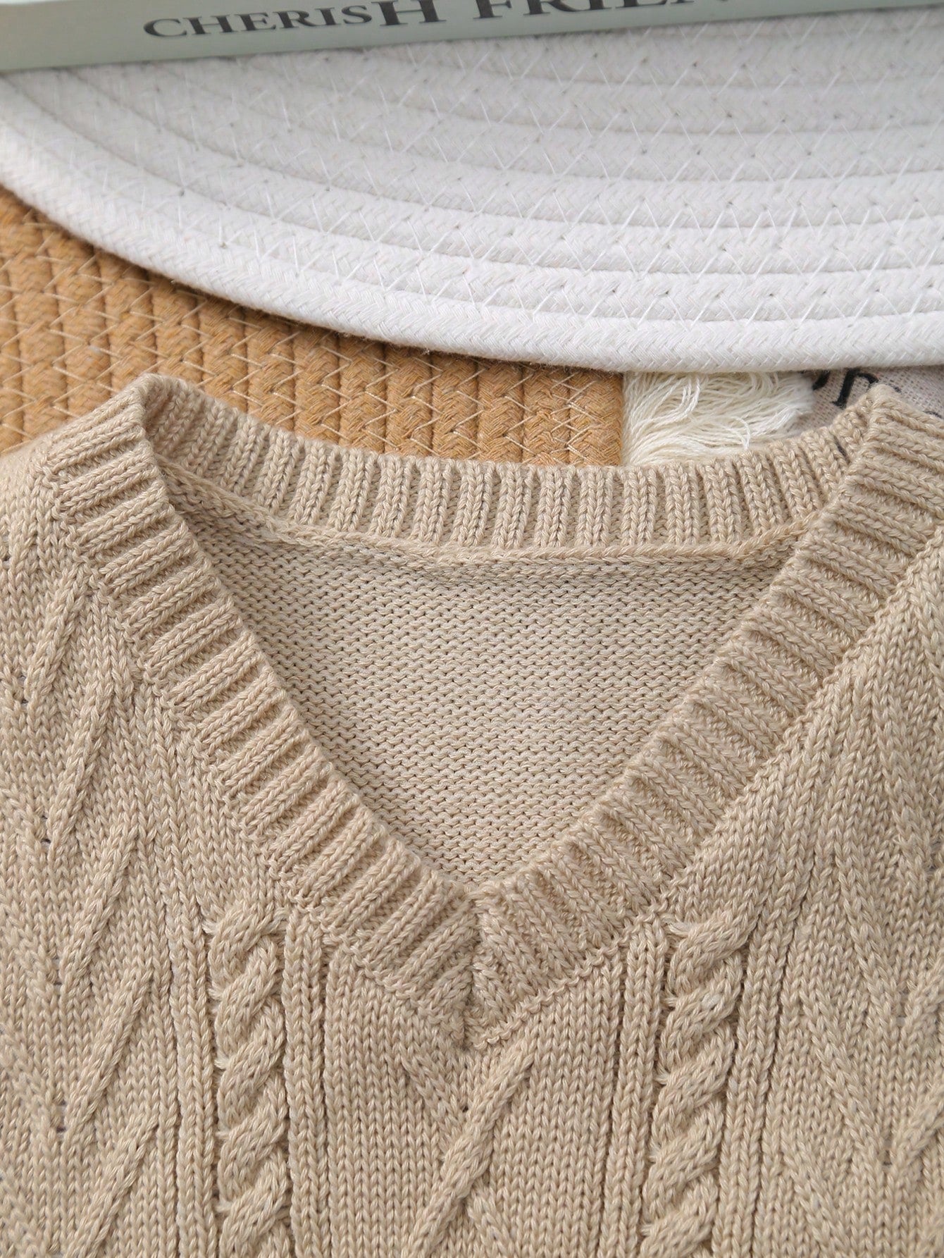 Boys' Collegiate Cable Knit Sweater Vest