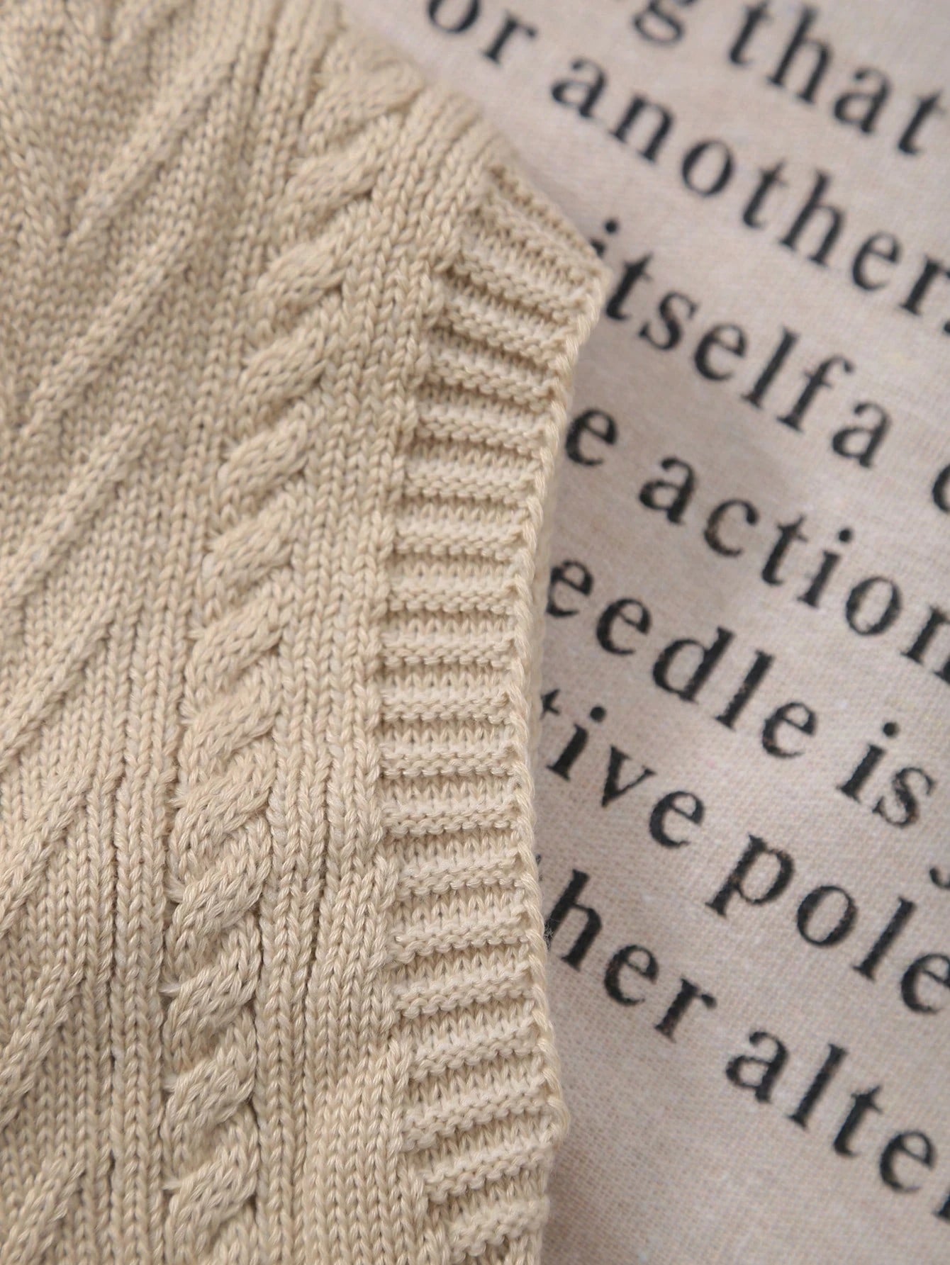 Boys' Collegiate Cable Knit Sweater Vest