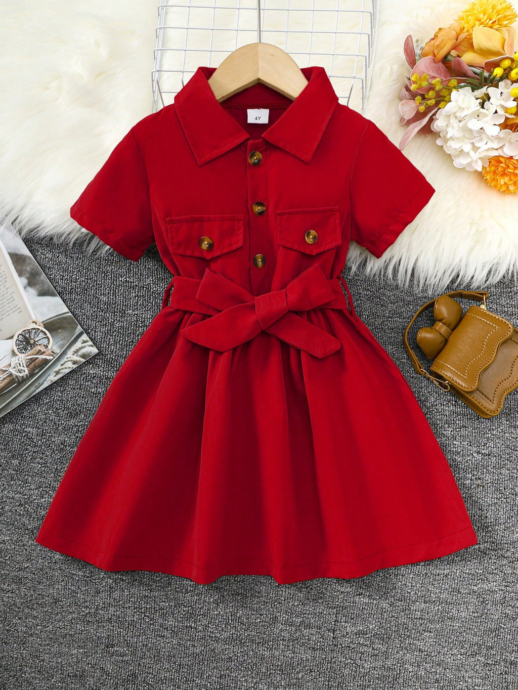 Robe Chemise Fille Princesse Col Revers