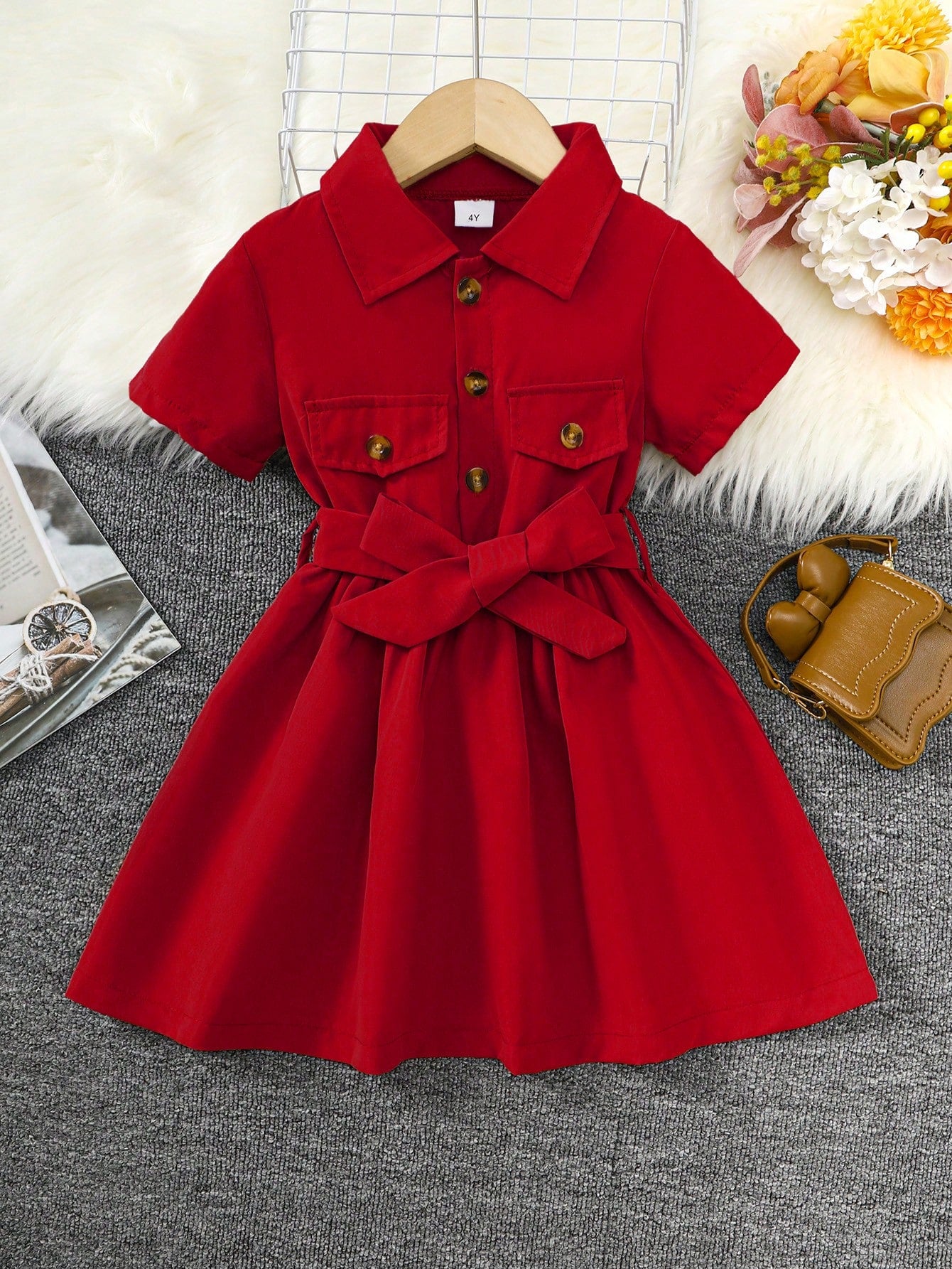 Robe Chemise Fille Princesse Col Revers