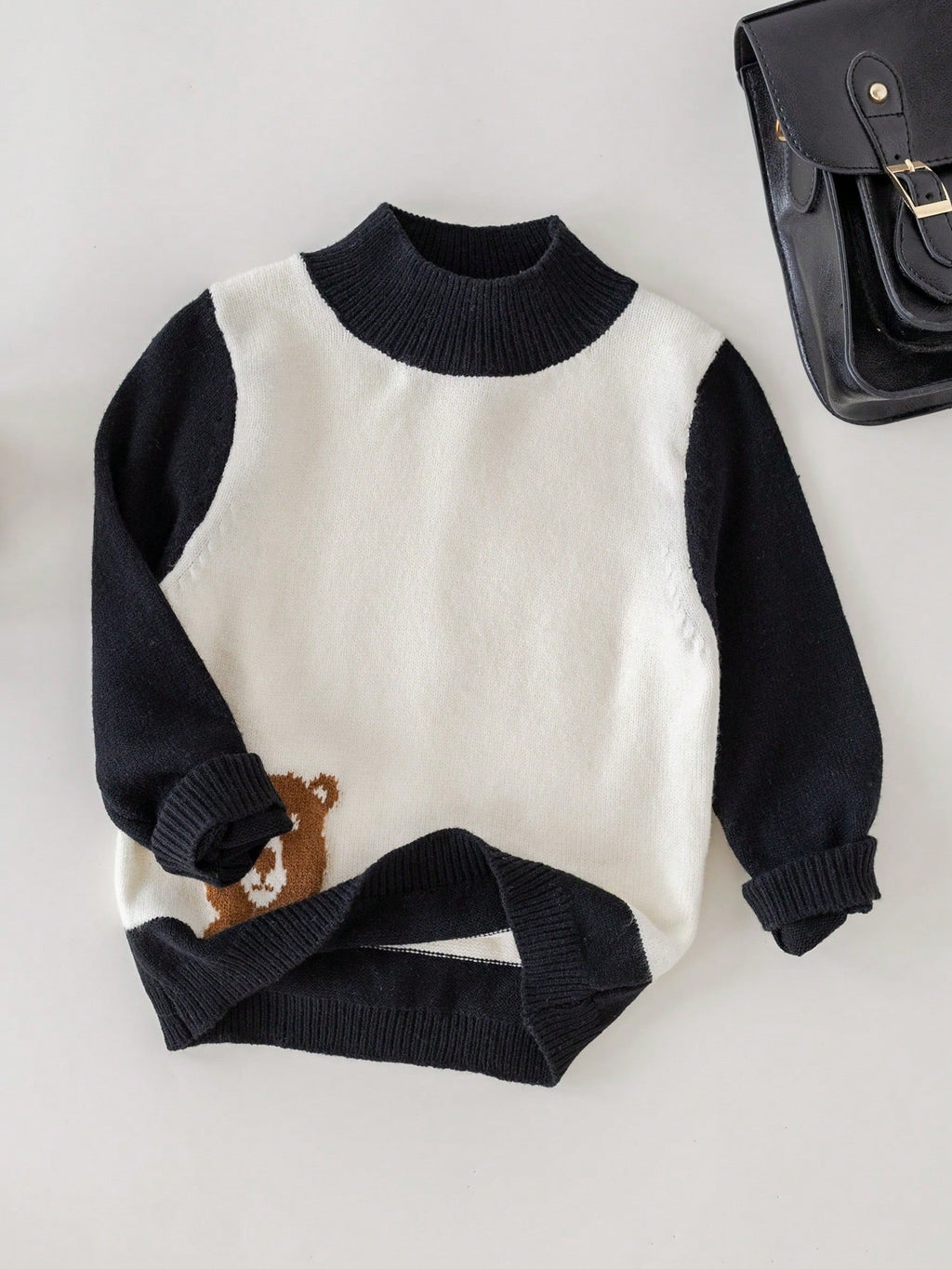 Boys' Oversized V-Neck Knit Sweater