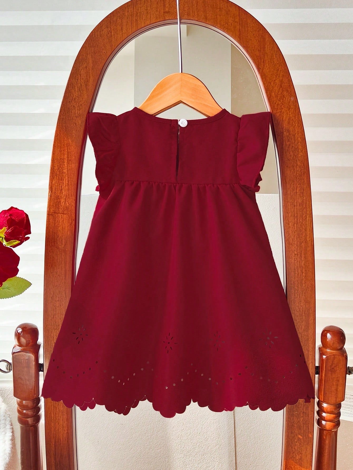 Robe d'été rouge bordeaux pour bébé fille Souflis