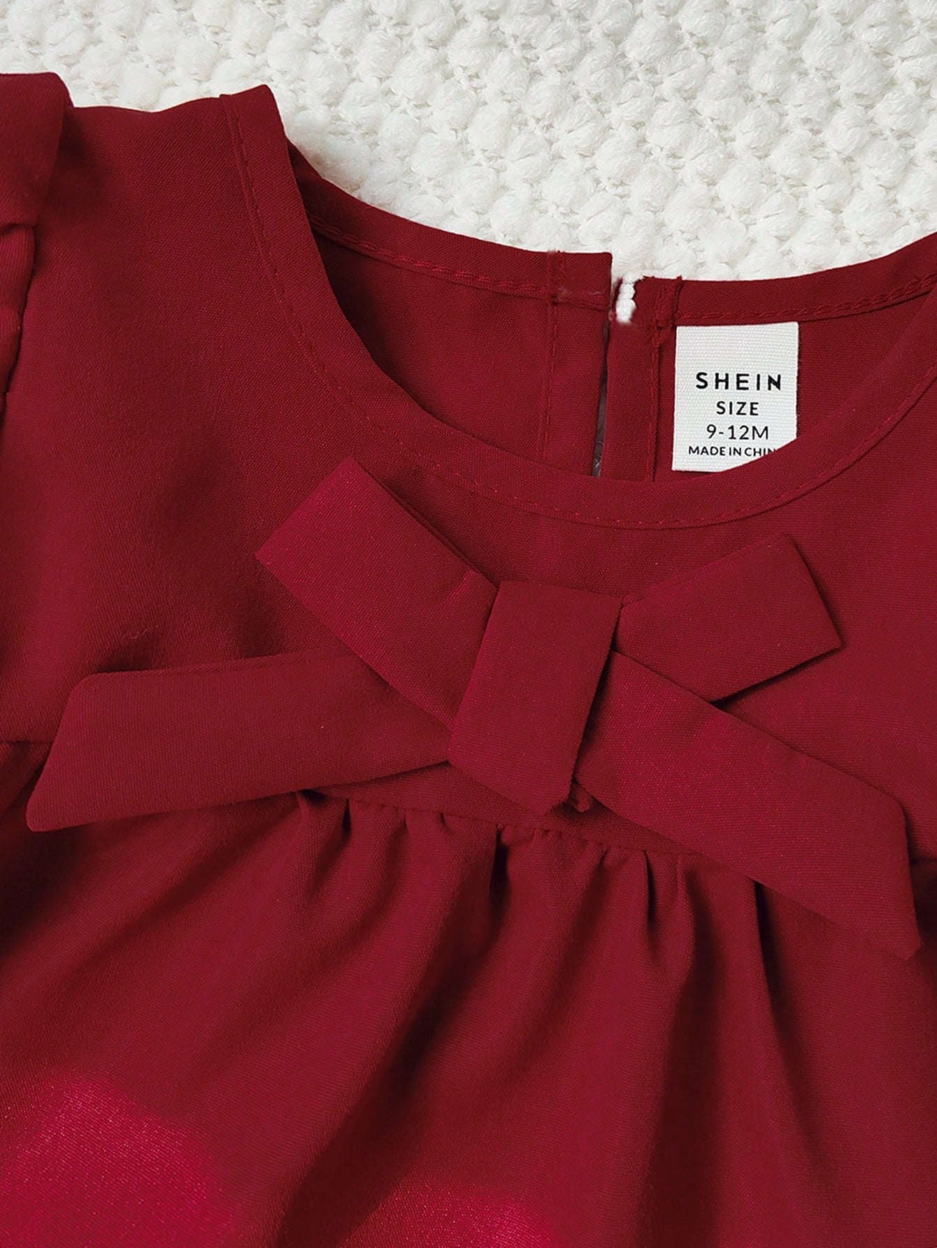 Robe d'été rouge bordeaux pour bébé fille Souflis