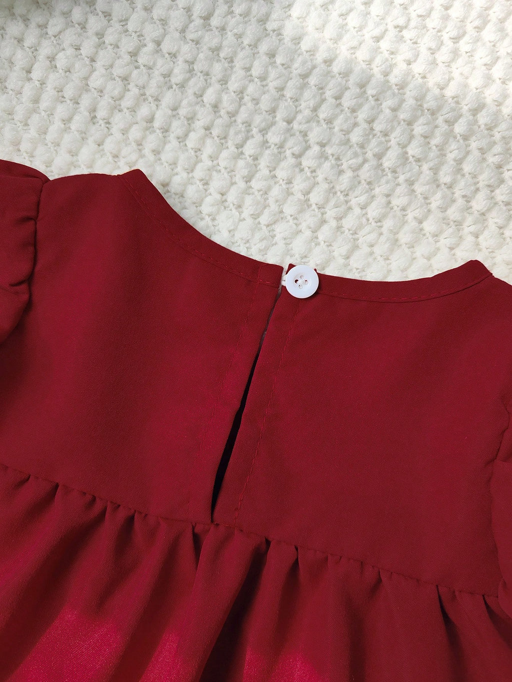 Robe d'été rouge bordeaux pour bébé fille Souflis