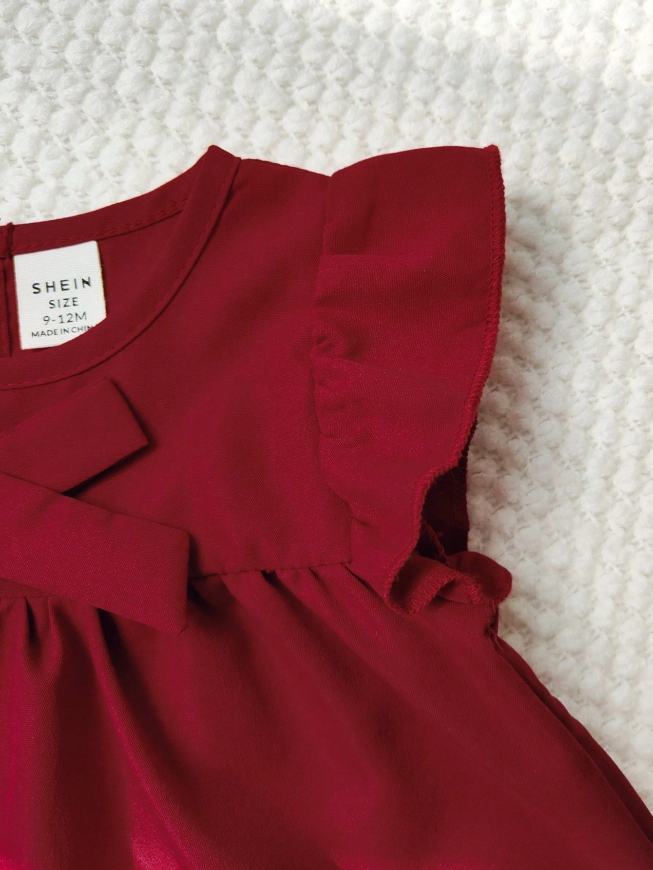 Robe d'été rouge bordeaux pour bébé fille Souflis