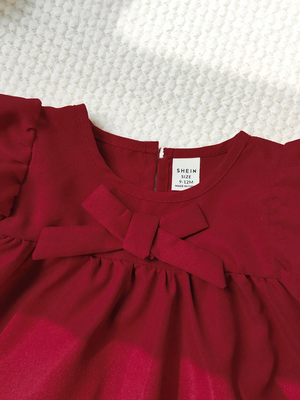 Robe d'été rouge bordeaux pour bébé fille Souflis