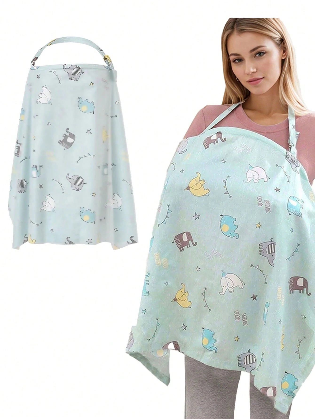 360° All-Round Breathable Nursing Cover Poncho with Mesh & Arched Neckline