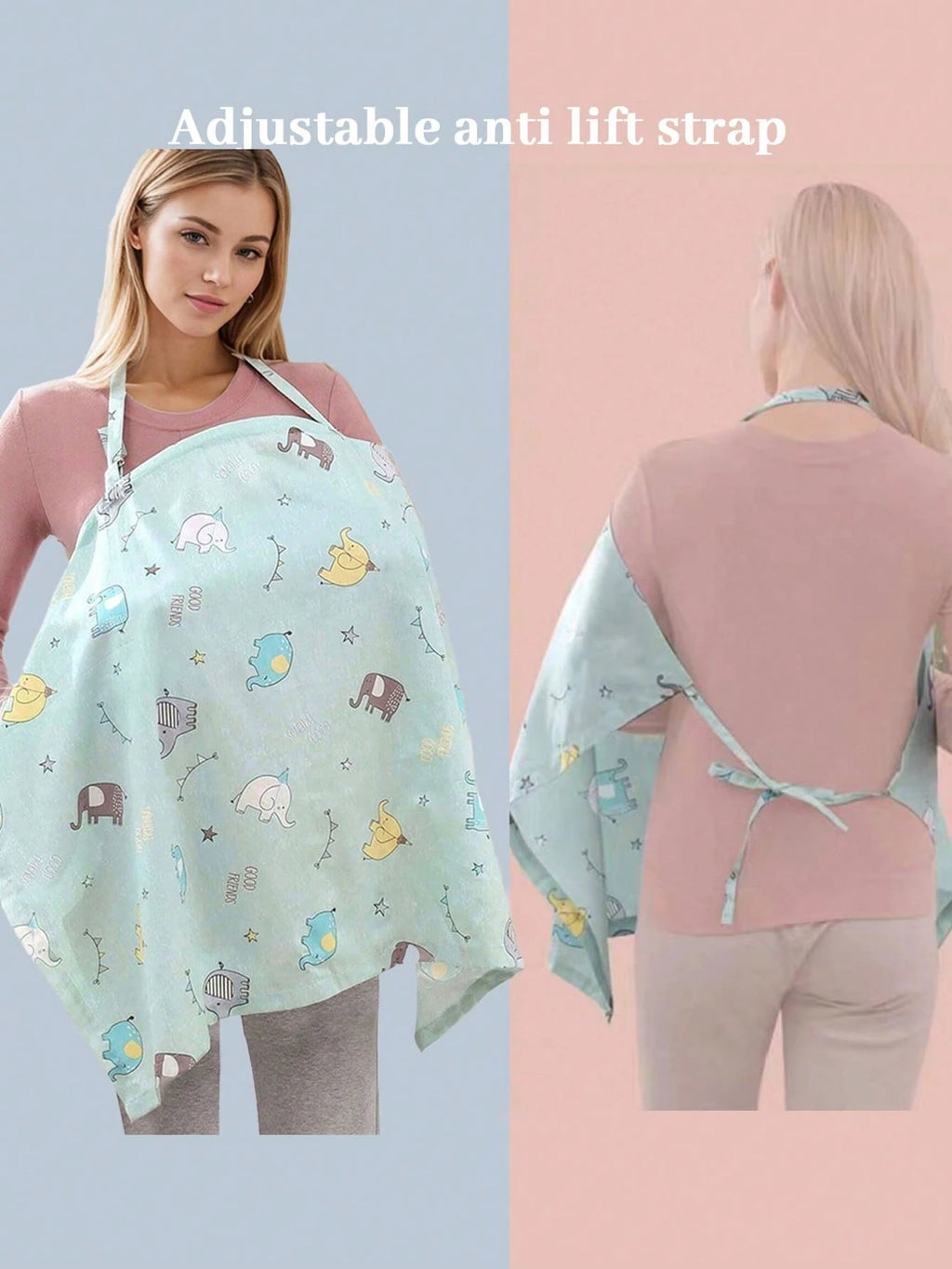 360° All-Round Breathable Nursing Cover Poncho with Mesh & Arched Neckline