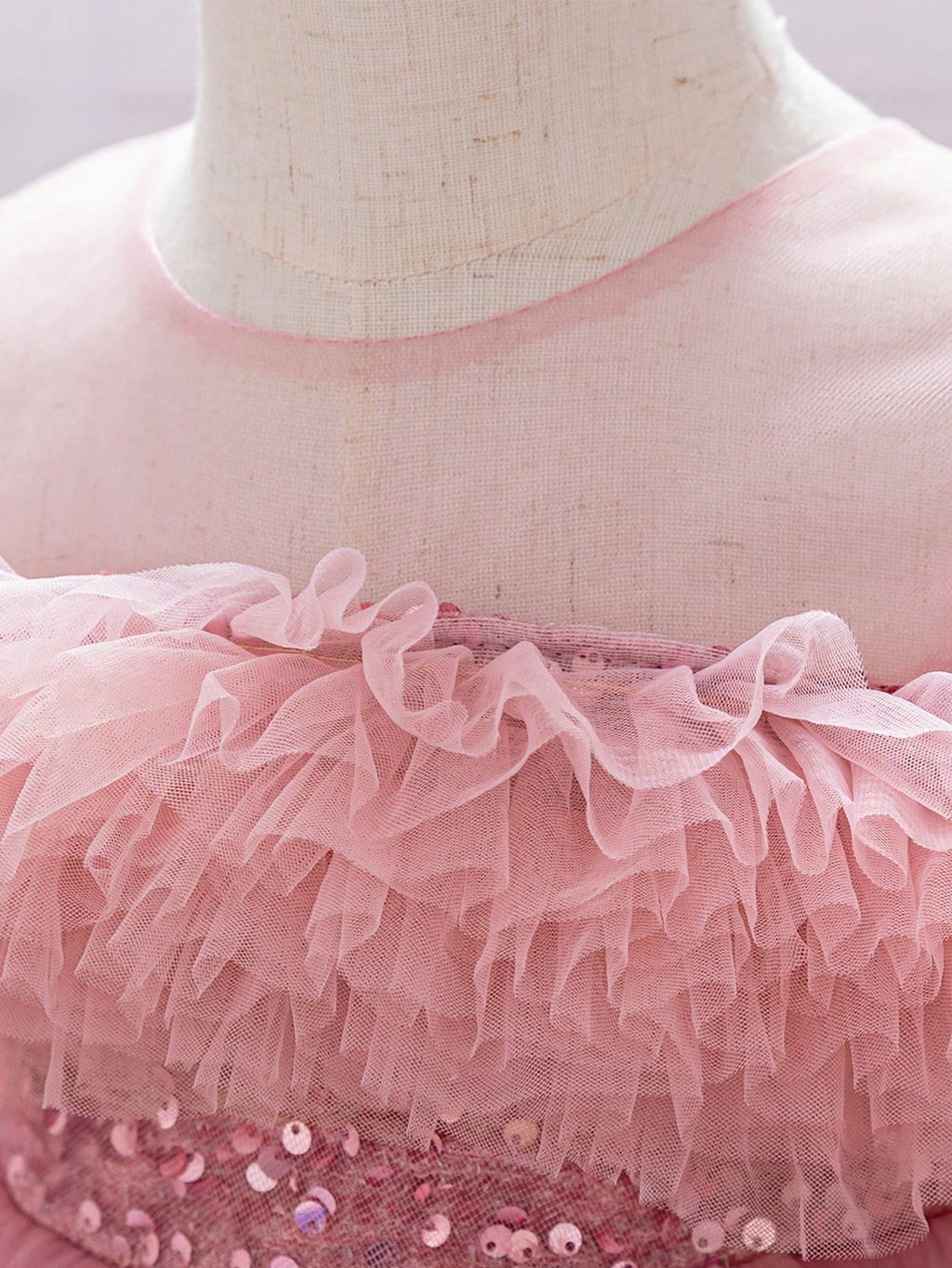 Robe de cérémonie à sequins et tulle pour bébé fille