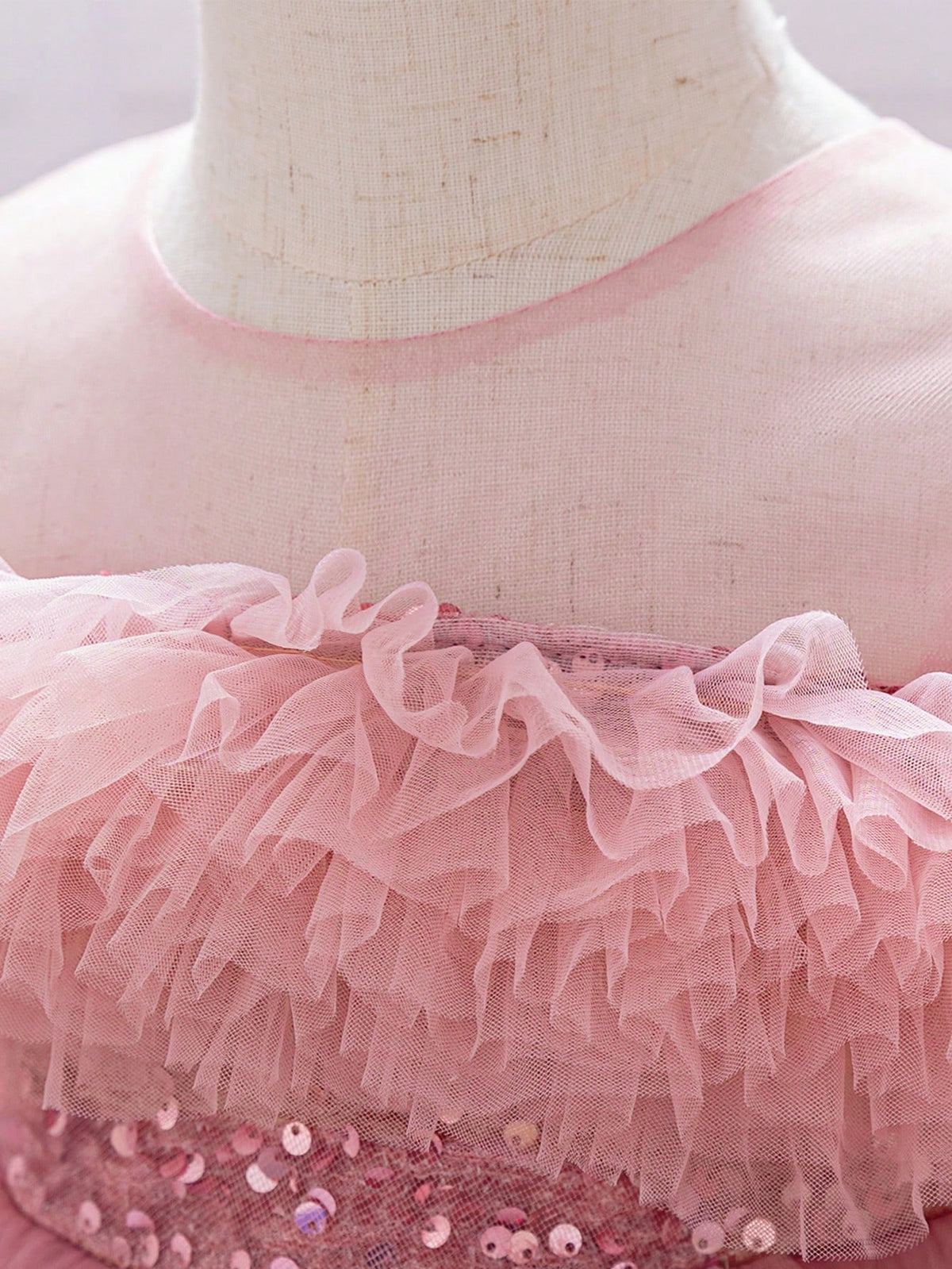 Robe de cérémonie à sequins et tulle pour bébé fille