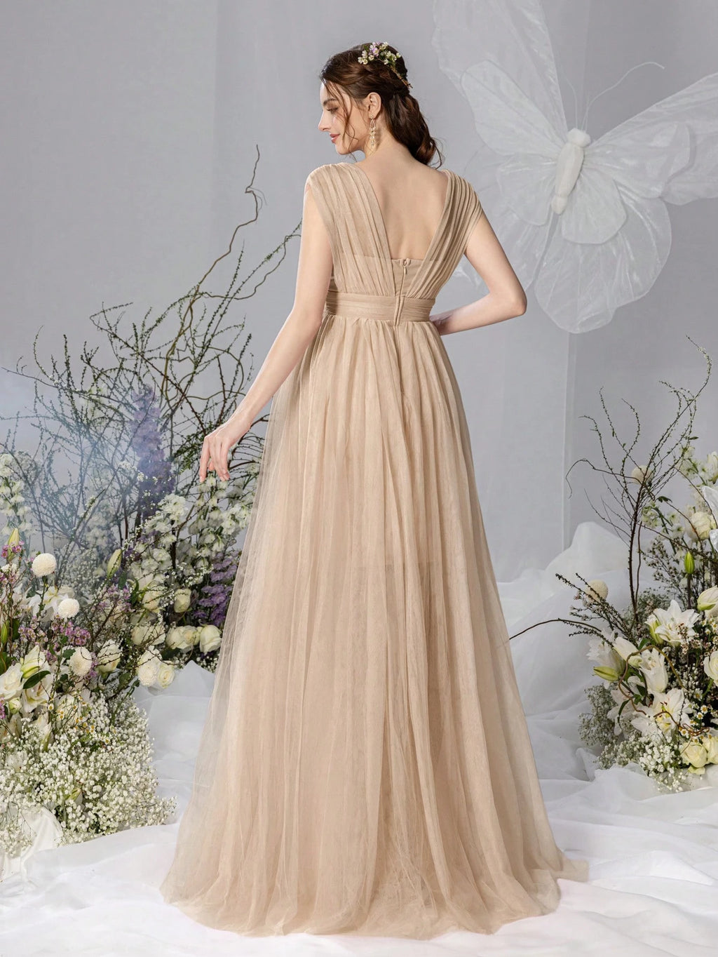 Irresista Dressalisa Maternity Sleeveless Off-Shoulder Tulle Dress