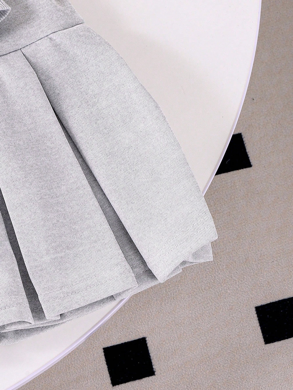 Young Girl Letter Print Collared Sweatshirt Pleated Skirt 2 Piece Set