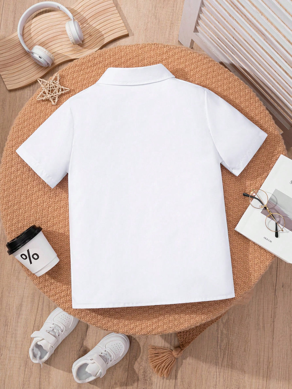 Boys' White Patch Pocket Shirt