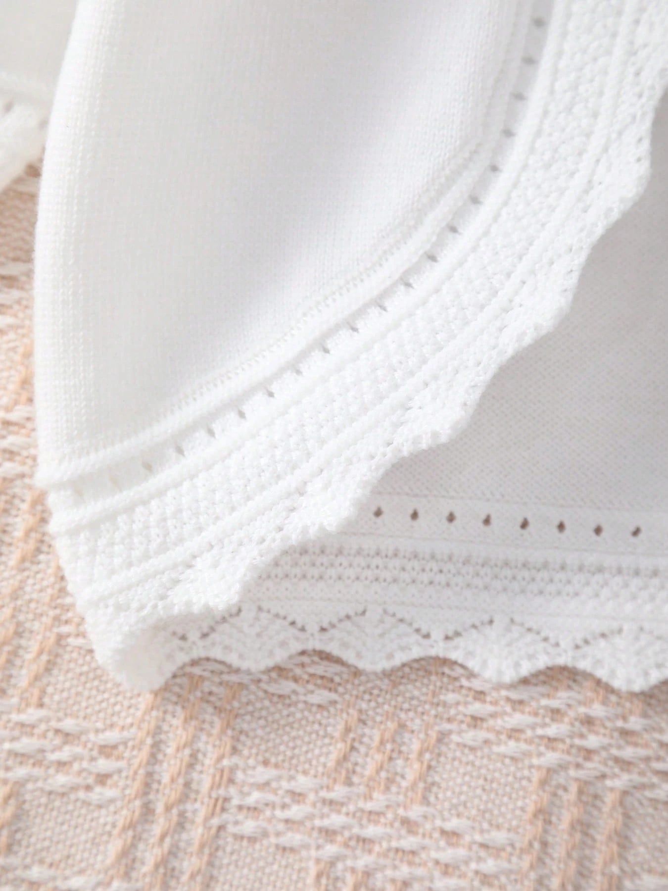 Cardigan Fille Dentelle Col & Poignets