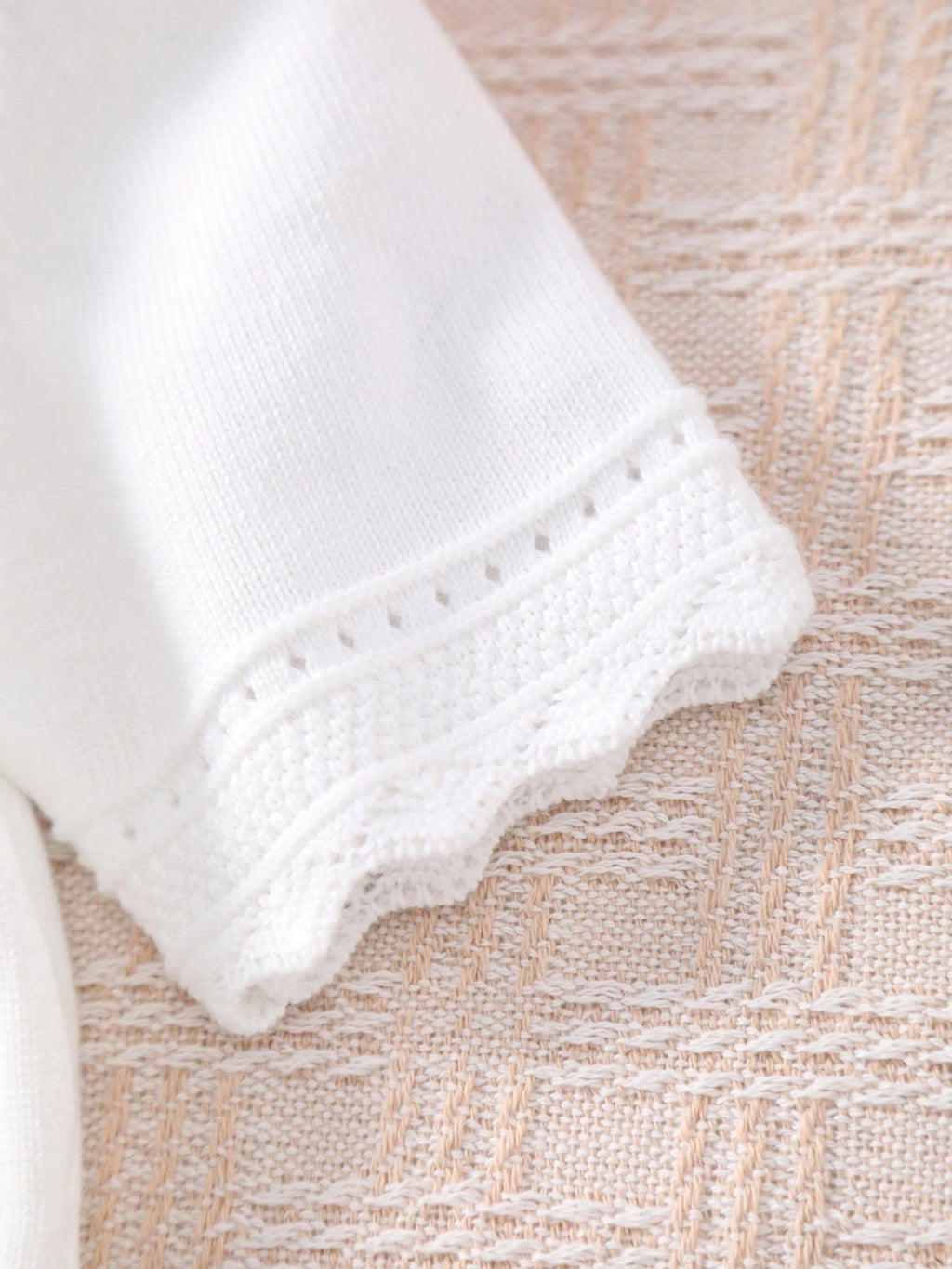 Cardigan Fille Dentelle Col & Poignets