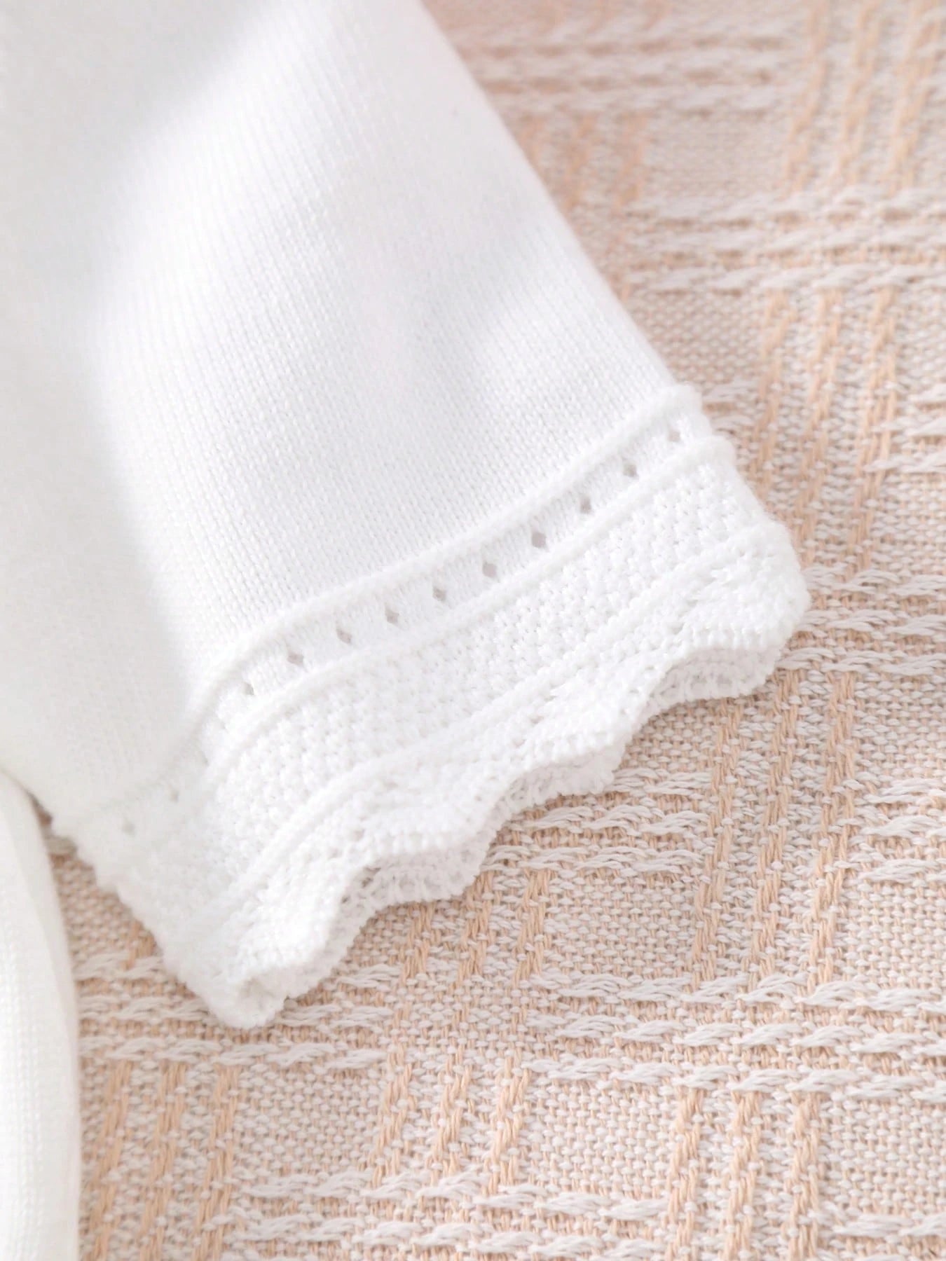 Cardigan Fille Dentelle Col & Poignets