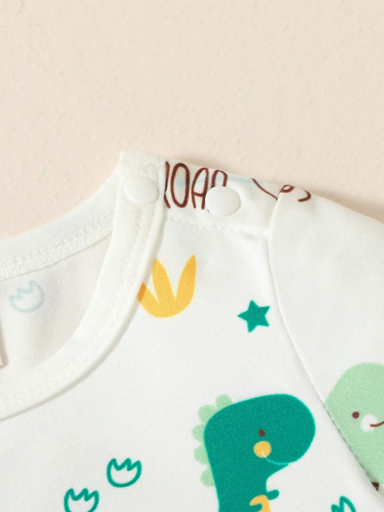 SHEIN Bébé garçon T-shirt à imprimé dinosaure de dessin animé et combishort rayé