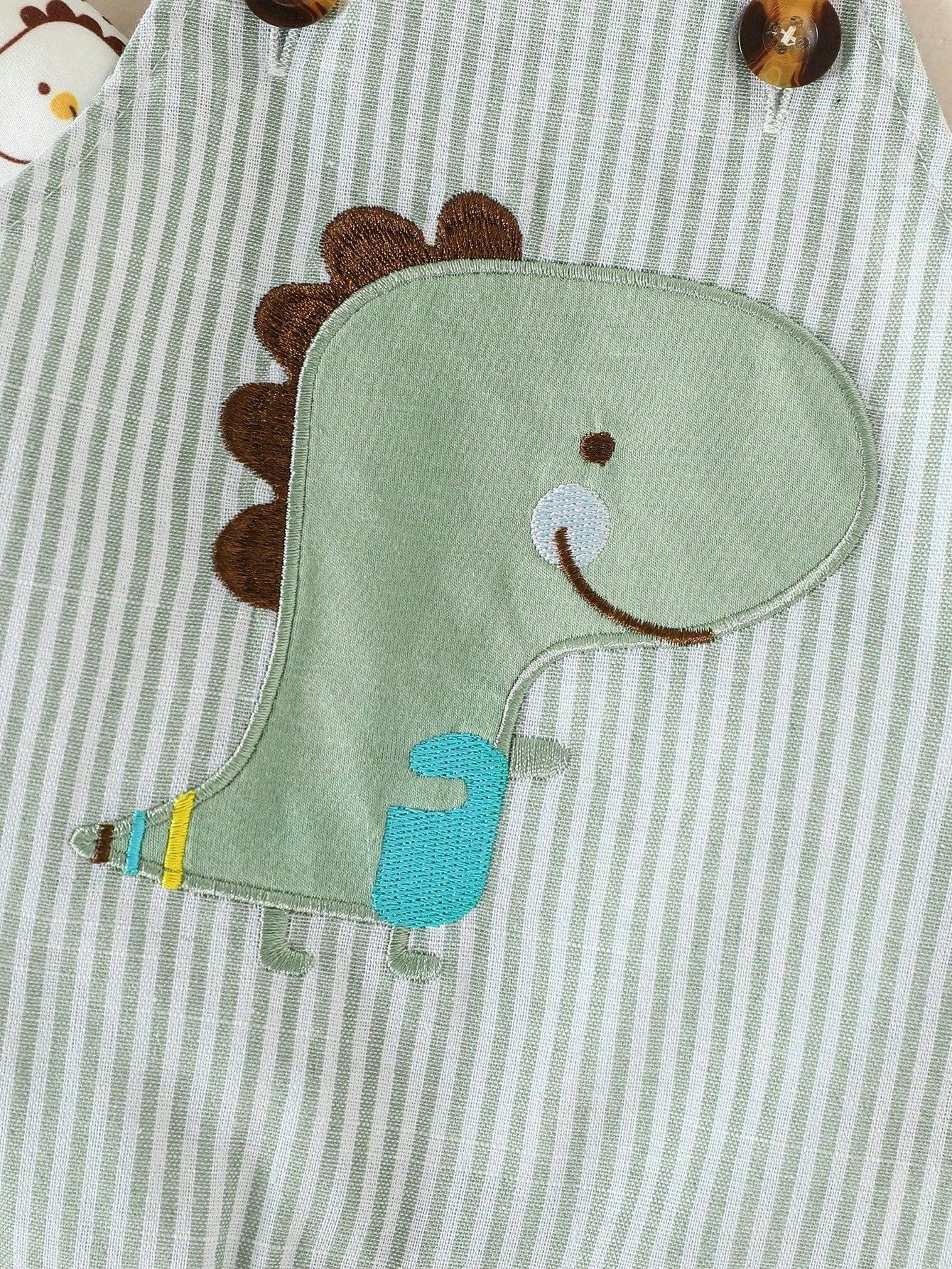 SHEIN Bébé garçon T-shirt à imprimé dinosaure de dessin animé et combishort rayé